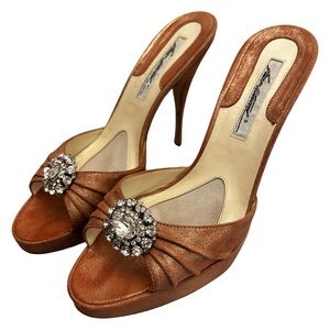 Brian AtWood Embellished Pink Mules